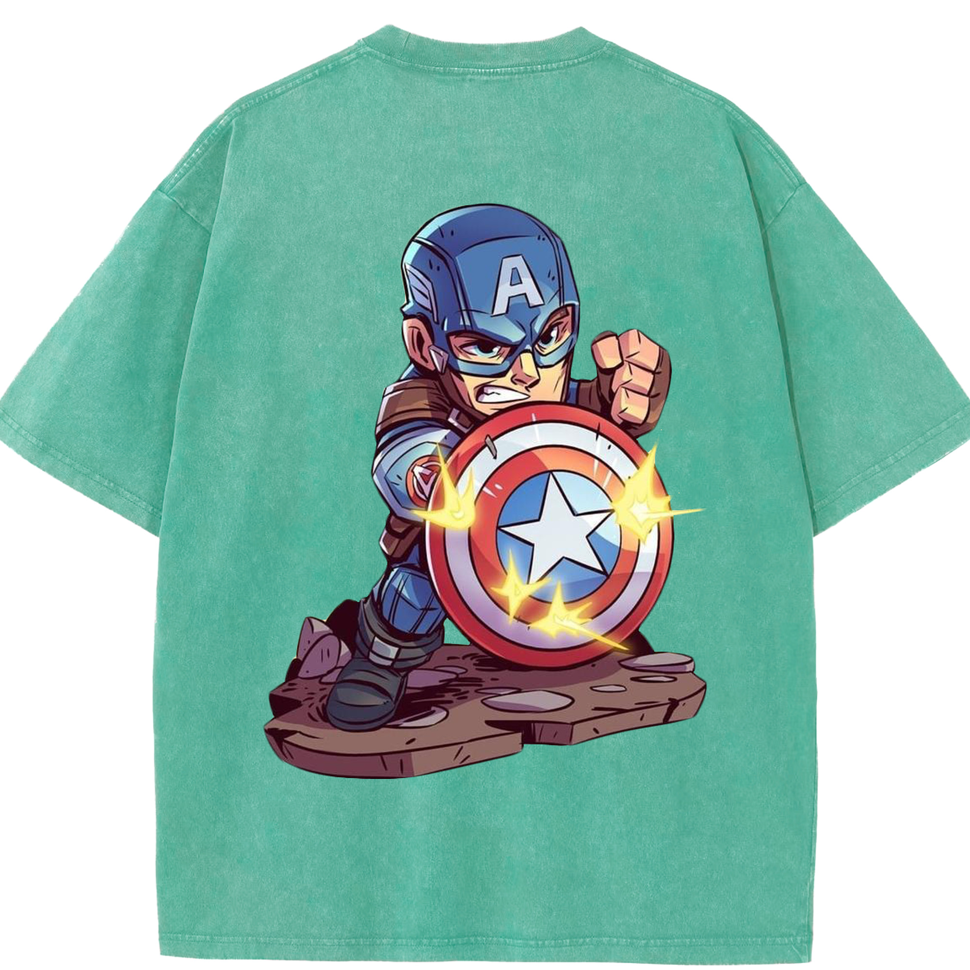 （画像用） アベンジャーズ The Avengers 綿100% ヴィンテージ風 半袖Tシャツ（背面プリント）